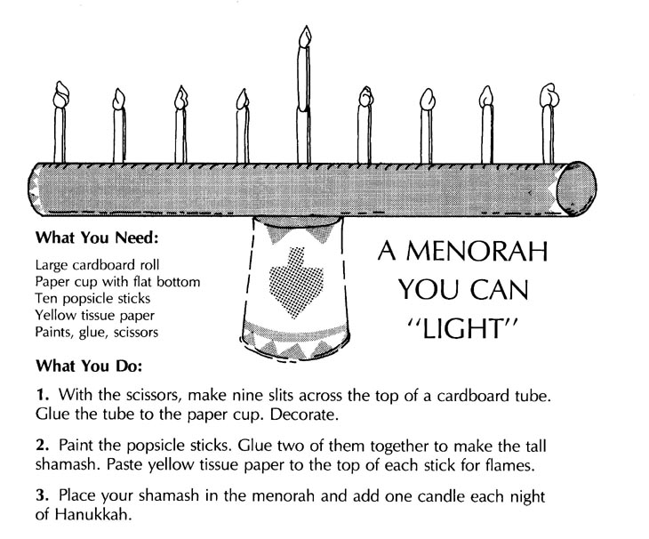 Craft project - menorah you can light