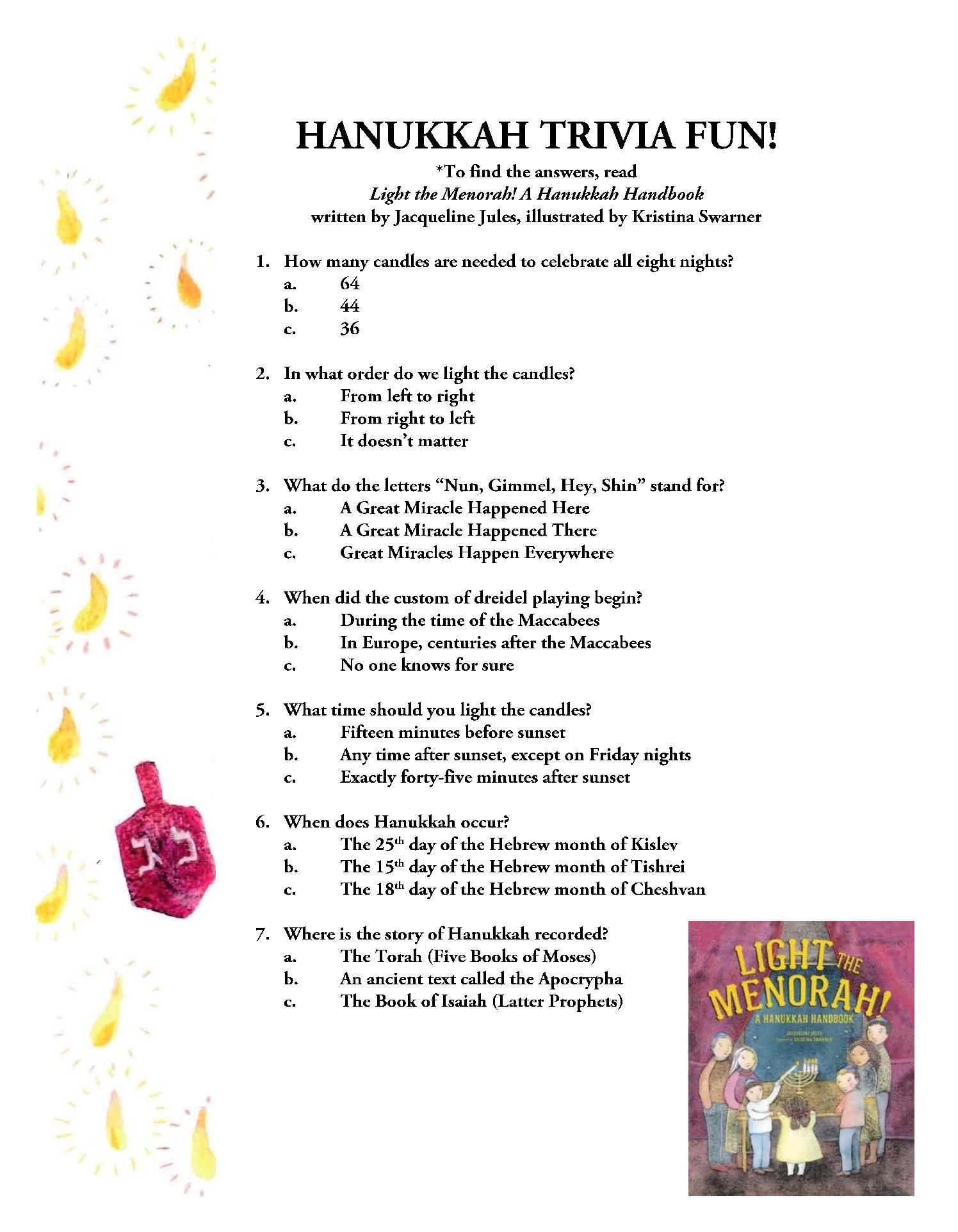Hanukkah Trivia Quiz page